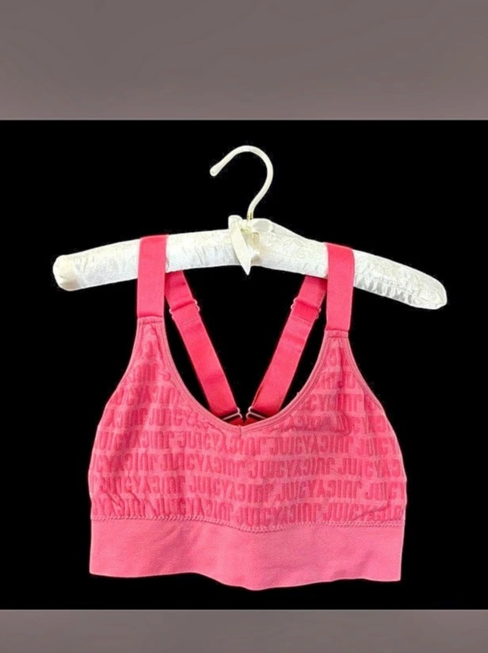 Juicy Couture Pink Geometric Sports Bra